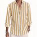 Men's Casual Long Sleeve Striped Shirt - Breathable Polyester, Lightweight & Wrinkle-Resistant, Multiple Colors & Sizes (S-5XL)_viptrois.com