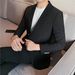 High Quality Men's Casual Solid Color Business Gentleman Suit Handsome Four Seasons Simple Bridegroom Best Man Black Suit_viptrois.com