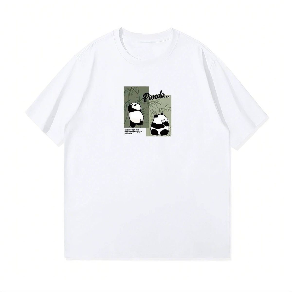 Casual Urban Fashion For Men & Women Panda Graphic Print T-Shirt Oversized Relaxed Fit 100% Cotton Unisex Streetwear_viptrois.com