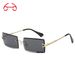 Two Circle Cut Edge Metal Sunglasses Square Fashion Anti Ultraviolet Glasses Direct Sales 31274 Sunglasses_viptrois.com