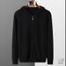 Men's Zip-Up Hooded Cardigan – Sporty Casual Knit Sweater With Front Pockets (Light Blue/Black/Grey/Dark Blue, Sizes S-3XL)_viptrois.com