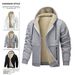 Men's Clothing Fleece Lined Winter Jacket With Hood - Windproof & Warm Zip Up Outerwear For Casual Sports (Black, Light Gray, Dark Gray)_viptrois.com