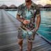 Men's Clothing Foreign Trade Cross Border Fashion Zipper Polo Shirt Suit 2023 Men's Casual 3D Printed Polo Shirt Shorts_viptrois.com