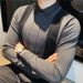 Loom Loom European Style Knitted Sweater For Men, Autumn And Winter Warm Casual Base Shirt, Turn-Down Collar Two-Piece_viptrois.com