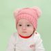 Baby clothing woolen monochrome warm children's hat, scarf and gloves three-piece set_viptrois.com