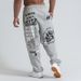 Men's clothing cotton running casual sports pants personality large print loose fitness pants_viptrois.com