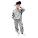Kids' Clothing new children's stylish sports leisure medium and large children's lightning letter sweatshirt two piece suit_viptrois.com