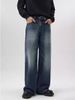 Men's Clothing Men's Relaxed Fit A-Line Jeans - Vintage Washed Wide-Leg Denim (Streetwear Essential)_viptrois.com
