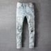 Vintage Distressed Denim Jeans For Men - Relaxed Fit Straight Leg Baggy Pants With Washed & Ripped Details_viptrois.com