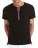boy 2022 Summer Cross-Border Short Sleeve European And American Men's Henley Shirt Export T-Shirt Versatile Trendy Style_viptrois.com