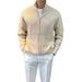 Light Stand Collar Knitted Cardigan Jacket Men's Autumn And Winter New Simple Zipper Solid Color Long Sleeve_viptrois.com