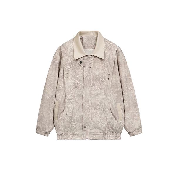 Men's Clothing Corduroy Retro Pu Leather Lapel Jacket For Men And Women Street Vintage Loose Casual Contrast Color Couple Jacket_viptrois.com