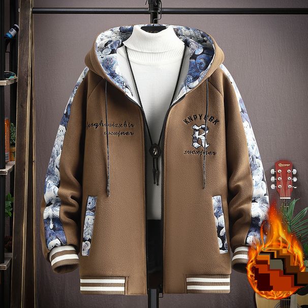 Men's Clothing coat for boys junior high school and high school students baseball jacket handsome big boy autumn and winter cotton coat_viptrois.com