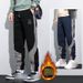 Men's Trendy Bear Embroidered Jogger Sweatpants Loose Fit Autumn Winter Personalized Color Block Casual Workwear Sports Pants_viptrois.com