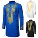 foreign trade men's casual fashion bronzing pullover shirt totem long shirt Muslim straight shirt_viptrois.com