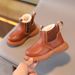 Winter Plus Velvet Children's Fashion British Short Boots Boys Side Zipper Fashion Martin Boots Girls Soft Sole Fashion Boots_viptrois.com