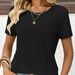 Eleva Tu Guardarropa Primavera Verano Una Elegante Camiseta Manga Corta Con Cuello En V Estampado Brillantina, Ideal_viptrois.com