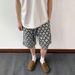 Men's Trendy Houndstooth Floral Print Five Point Shorts Summer Thin Casual Loose Fitting Versatile Shorts_viptrois.com