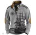 Loom Loom 2023 Cross-border European And American Ethnic Style 3D Printed Half-zip Men's Sweatshirt_viptrois.com