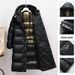 New Black Gold Down Men's Long Jacket Winter Thickened Work Clothes Hooded Warm Casual Wear_viptrois.com