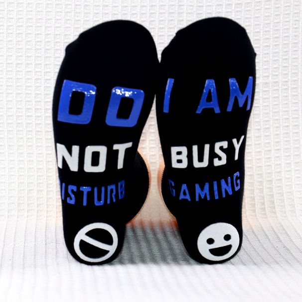 Cotton mid-tube socks soles point glue two-color letter non-slip casual sports socks game socks_viptrois.com