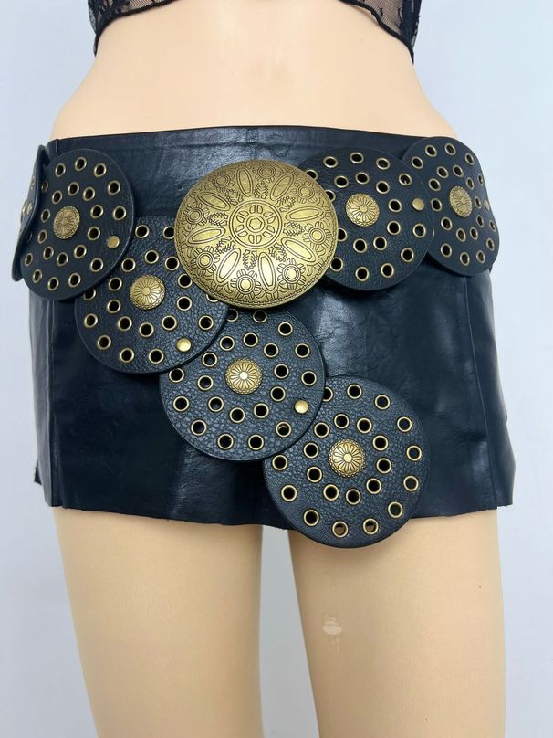 Y2K Wide Waist Belt With Leopard Print & Studs For Women – Vintage Style PU Leather Dress Belt With Alloy Buckle, Zebra/Black/Brown Options_viptrois.com