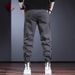 Men's Casual Jogger Pants Streetwear Drop Cargo Adjustable Drawstring Khaki Black Gray_viptrois.com