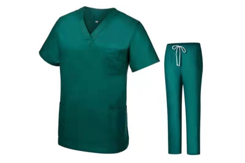 Men's Clothing Split Suit Men And Women Long And Short Sleeves Dark Green Gauze Hand Brushing Clothes Beauty Pet Oral Work Clothes_viptrois.com