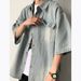 Men's Clothing Summer Washed Distressed Pocket Short Sleeved Denim Shirt Trendy Retro Work Shirt Jacket_viptrois.com