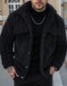 Fleece-Lined Turn-Down Collar Jacket – Comfortable Winter Coat For Men (Casual American Style)_viptrois.com