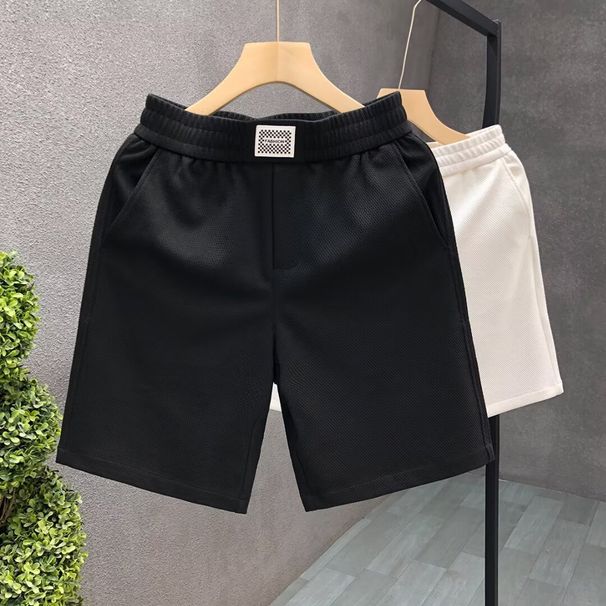 Men's White Casual Shorts Summer Thin Style Trendy Loose Sportswear Mid Length Five Point New_viptrois.com