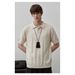 Men's Short Sleeve Polo Shirt Retro Solid Color Knitted Business Casual Summer Top New_viptrois.com