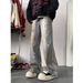 High Vibe American Street Washed Embroidered Hand-Painted Dyed Jeans Men's Wasteland Style Micro Flared Pants_viptrois.com