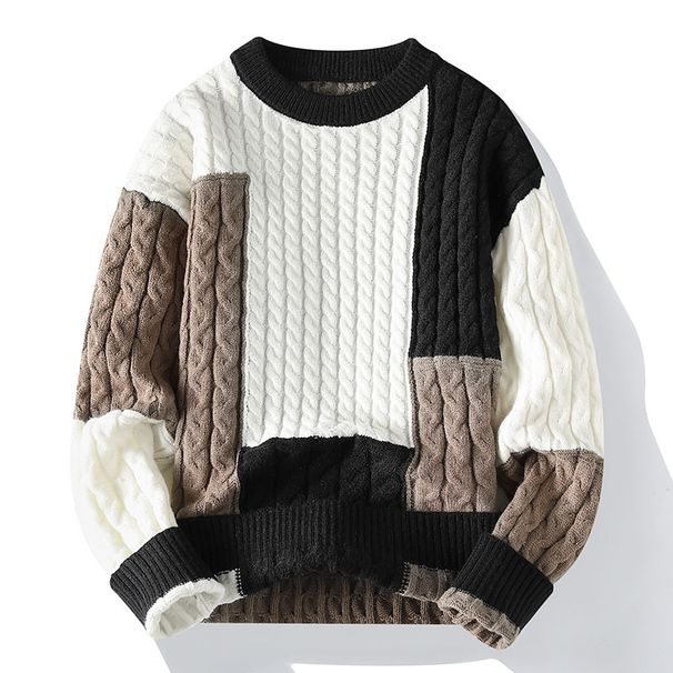Men's Casual Knit Sweater Semi-Turtle Neck Loose Fit Pullover Soft Breathable Winter Warm Comfortable Fashionable_viptrois.com