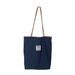 American Style Double-Sided Plaid Denim Canvas Versatile Commuter Tote Bag Reversible Color-Block Handbag_viptrois.com