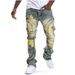 Men's Clothing 2025 Cross Border European And American Men's Ripped Flared Tassel Stretch Jeans New Style_viptrois.com