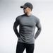 Men's Thermal Long Sleeve T-Shirt For Running & Gym - Breathable Double-Layer Fleece, Round Neck & High Neck, Solid Colors (Black/White/Gray/Khaki)_viptrois.com