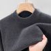 2024 Winter New Middle Aged Men's Sweater With Thick Velvet, Simple Knitted Sweater, Fashionable And Versatile Set,_viptrois.com