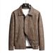 Men's Clothing Autumn New Suede Jacket Men's Autumn American Retro Shirt Coat Trendy Lapel Men's Leather Jacket_viptrois.com