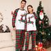 Christmas Family dress Christmas Family home dress plaid fawn print round neck pajamas set_viptrois.com