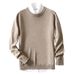 1 Autumn Winter Men's Crew Neck Sweater Pullover V-Neck Loose Plus Size Long Sleeve Knitte Base Shirt Inner Wear_viptrois.com