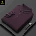Auumn And Winer Ligh Business Hick Warm Brushed Men's Polo Long Sleeved Middle-Aged Solid Color Lapel Base 7F9_viptrois.com