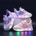 New Spring And Autumn Children's Sports Shoes Mesh Love LED Luminous Children's Shoes 1 6 Years Old Girls Sports Casual Shoes_viptrois.com
