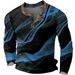 Men's Long-Sleeve Polo Shirt With Striped Digital Print – Breathable Waffle Fabric, Comfort Fit For Casual & Everyday Wear (S-6XL, Multiple Colors)_viptrois.com