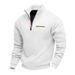 Cross-border American Winter Fleece Heavy And Loose Outdoor Men's Warm Stand-up Collar Contrast Strip Sports Sweatshirt_viptrois.com