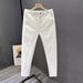 Men's Washed Pure Cotton Stretch Casual Trousers Spring Autumn Style Commuter Tapered Elastic Waist Straight Loose Fit_viptrois.com