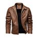 Men’s Premium Faux Leather Jacket – Stylish Biker Coat (Black, Espresso, Khaki, M-5XL)_viptrois.com