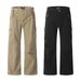 Men's Clothing High Street Vibe Retro Wide Leg Straight Three Dimensional Pocket Design Casual Pants Men's Jeans_viptrois.com
