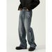 Men's Clothing Four Seasons New Style Ripped Hole Design Slimming Wide Leg Jeans for Men_viptrois.com