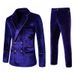 2023 Spring/Summer New Suit Set Slim Fit Double Breasted European Size Block Color Men's Evening Best Man Dress_viptrois.com